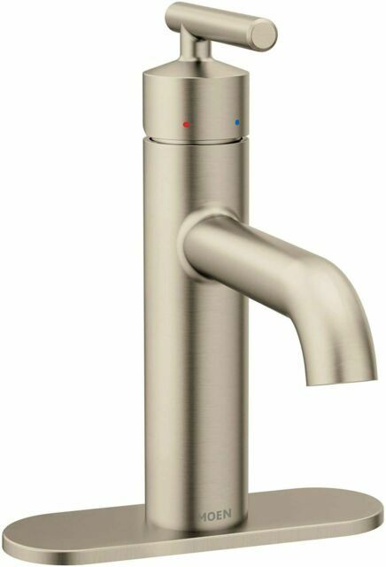 Moen Gibson 6145BN Single Hole Bathroom Sink Faucet, Brushed Nickel, w/Drain,New