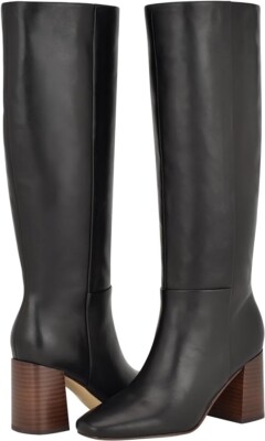 Woman's Boots Calvin Klein Arista Black Soft Leather Block Heel Size US 10 New