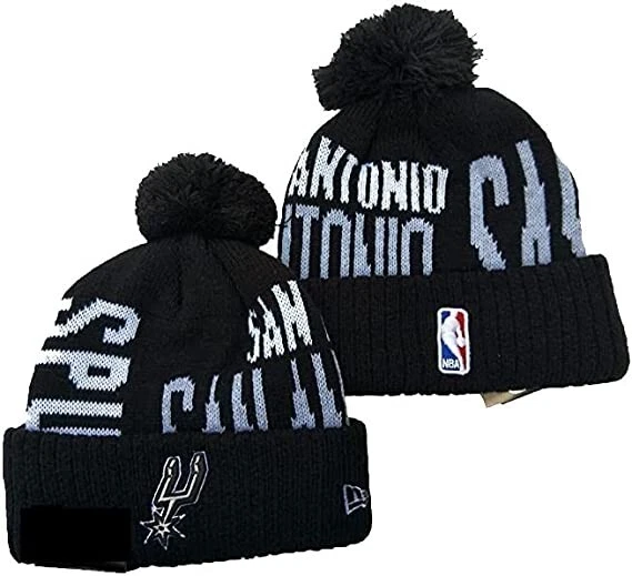 San Antonio Spurs Unisex Black, White And Red Beanie