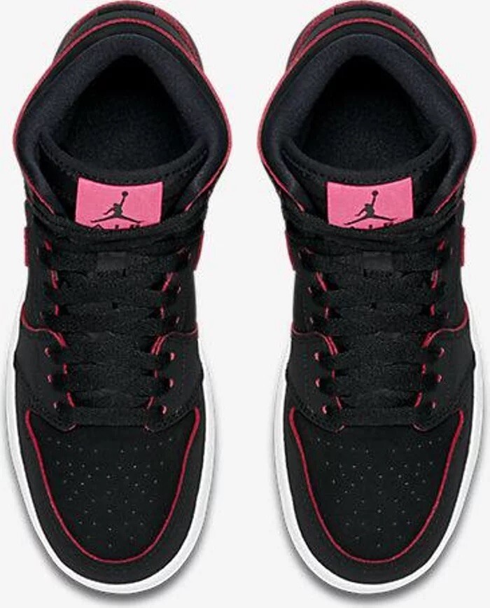 Nike Air Jordan Retro 1 High GG Big Kids Shoe Black Pink Athletic