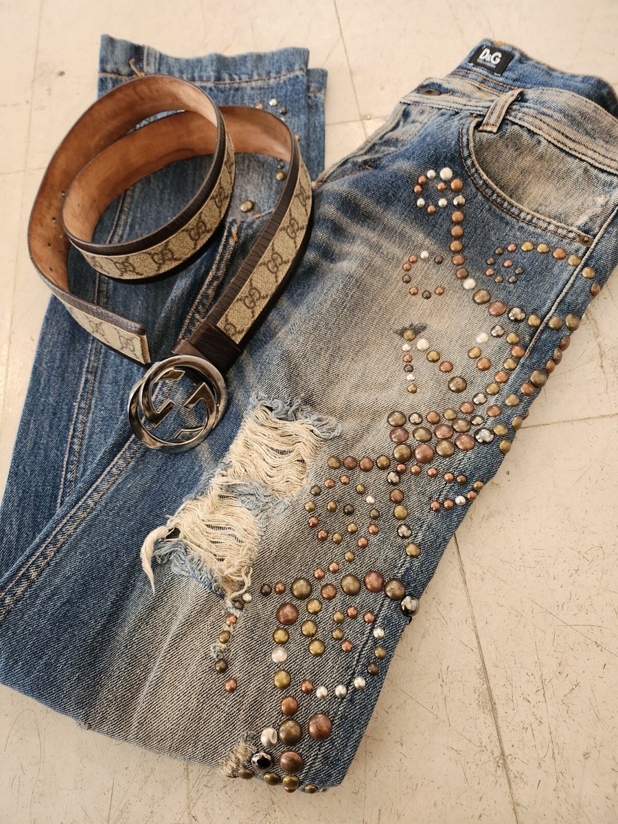 Dolce & Gabbana D & G Heavily Studded &Distressed Rare Jeans Dolce & Gabbana D & G Heavily Studded &Distressed Rare Jeans