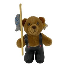 Vintage 1985 Dakin Bear Plush Gone Fishing Stuffed Animal 7" in size