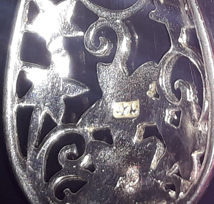 Large Solid 925 Sterling Silver Pendant Charm Tea… - image 6