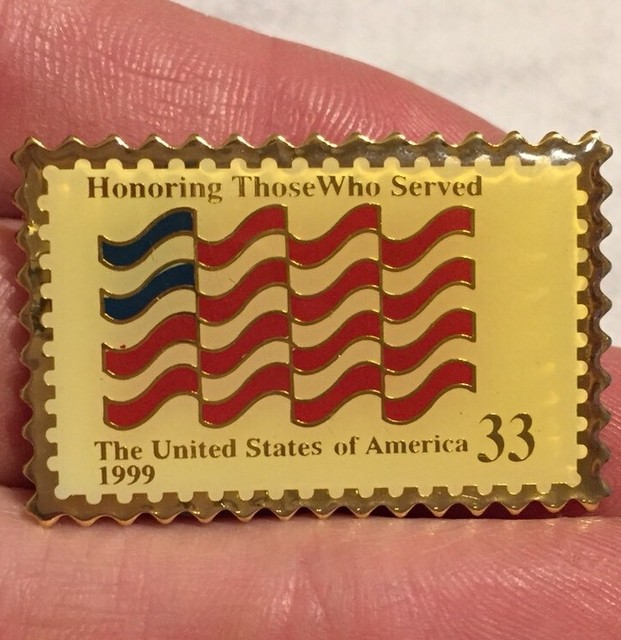 USPS POSTAL LAPEL PIN 1999 Flag Honering Those Who Served Vet Veteran 33 Stamp eBay