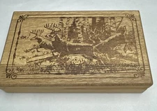 River's Edge Products Playing Cards Dice 1 Deck of Cards in Deer Wooden Box Camp