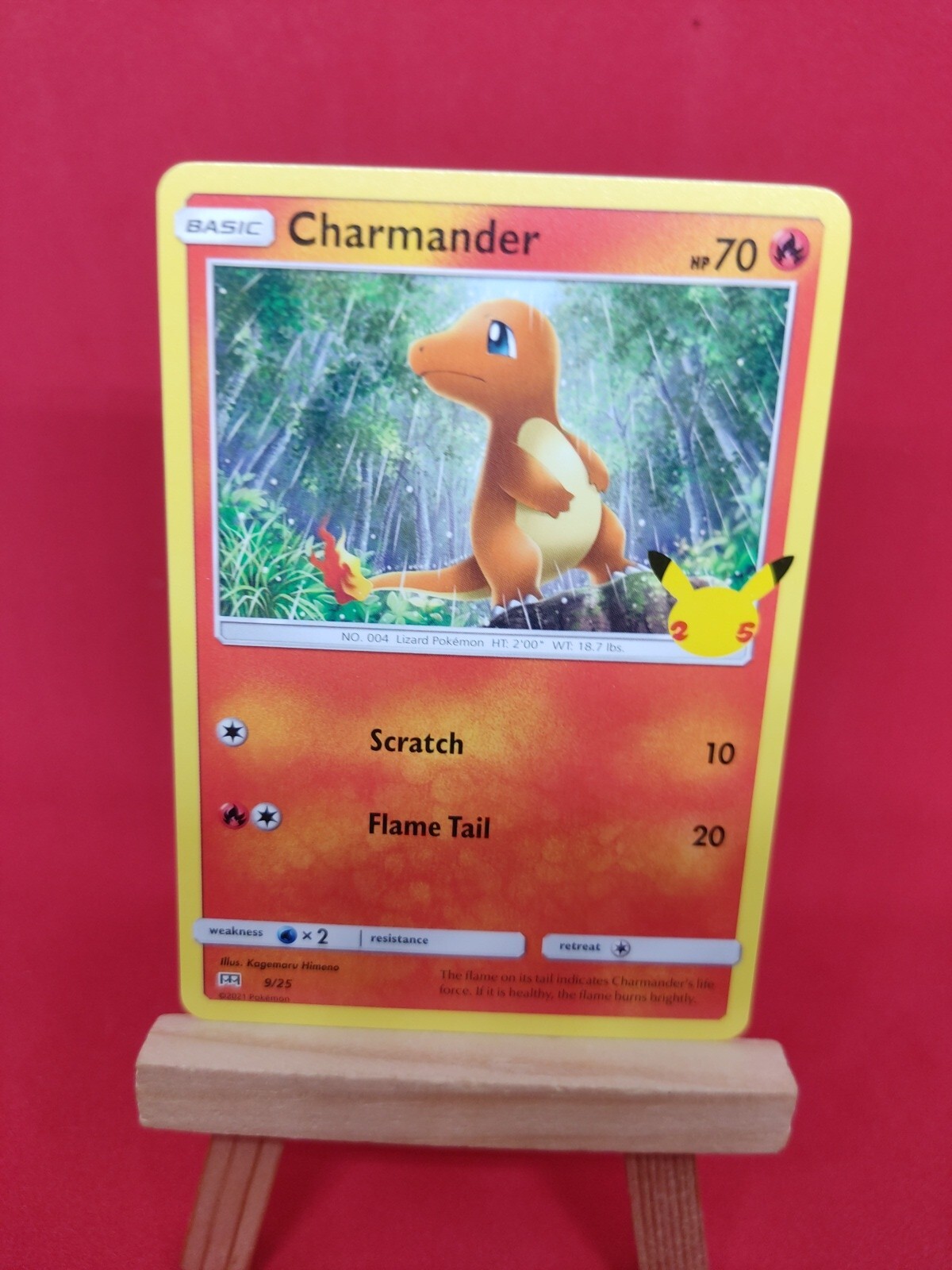 9/25 Charmander McDonald's 2021 Pokémon TCG Card 25th Anniversary Promo Non Holo