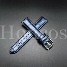 20 MM LEATHER WATCH BAND STRAP FITS FOR ROLEX DATEJUST SUB GMT DAYTONA BLUE