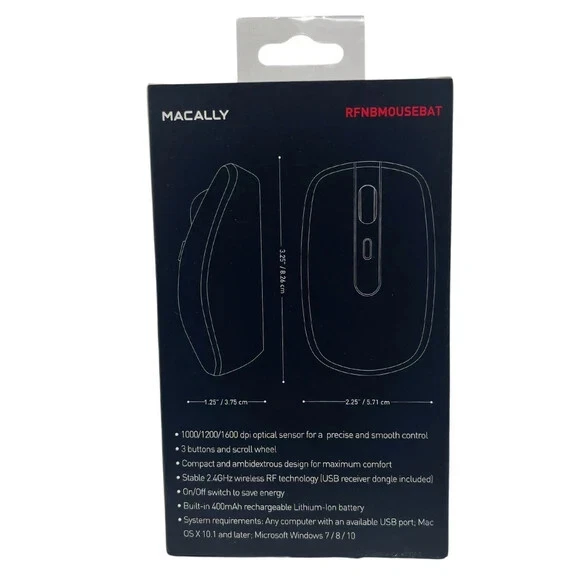 Wireless RF Optical Mouse - Rechargeable - Macally - Image 4 of 4