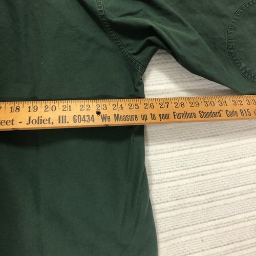 Woolrich Outdoor Shirt Button Up Long Sleeve Green Elbow Patch Mens XLarge - Picture 9 of 10