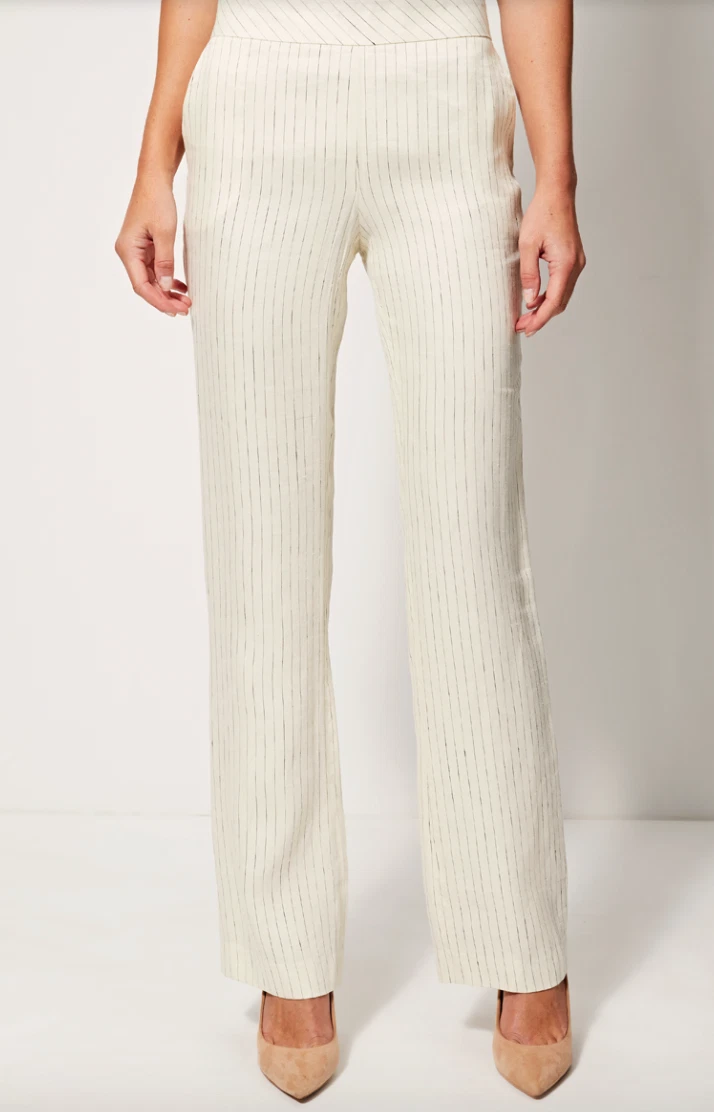l gant Pantalon Devernois 100 Lin Ray Ecru Beige T.M NEUF ETQ eBay