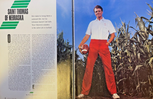 1985 Tom Osborne University of Nebraska Football - Photo 1/4