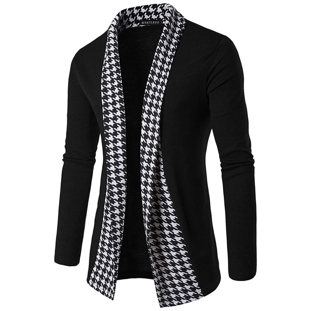 Stylish Men Knitted Cardigan Jacket Slim Long Sleeve Casual Sweater Coat Blazer