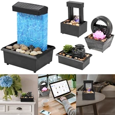 Tabletop Fountain with Light Battery/USB Operated Mini Indoor Water liabb*·