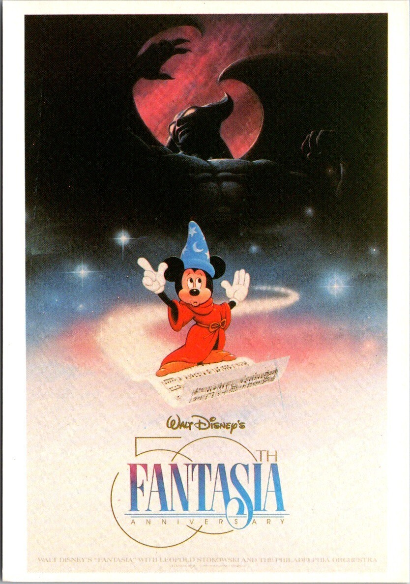 Disney Fantasia 50th Anniversary Mickey Mouse Postcard – Box Office Promo
