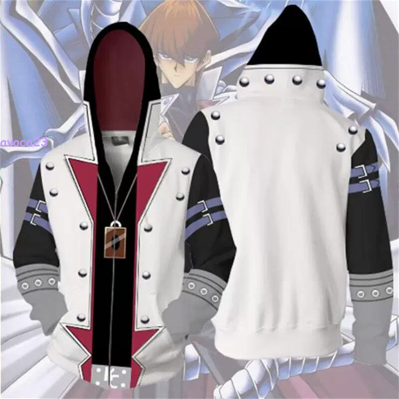 Anime Yu-Gi-OH Hoodie Sweatshirt Seto Kaiba Hooded Jacket Coat