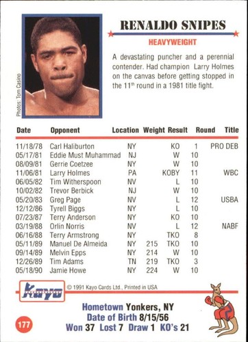 1991 Kayo Boxing complete your set you Pick 1 - 250 - Picture 347 of 467