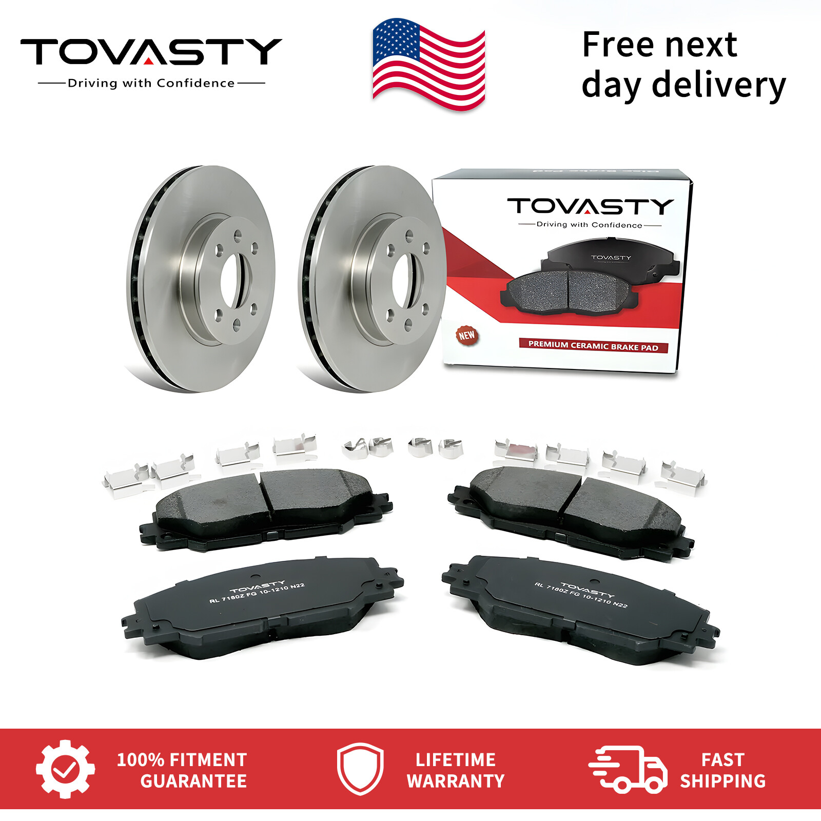 Front Brake Pads and Rotors Kit for Kia Sorento 2007-2009