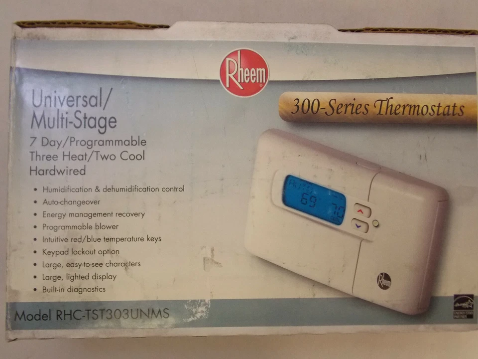 Rheem Universal Multi-Stage Thermostats RHC-TST303UNMS - 7 Days , 3Heat , 2Cool - Image 2 of 3