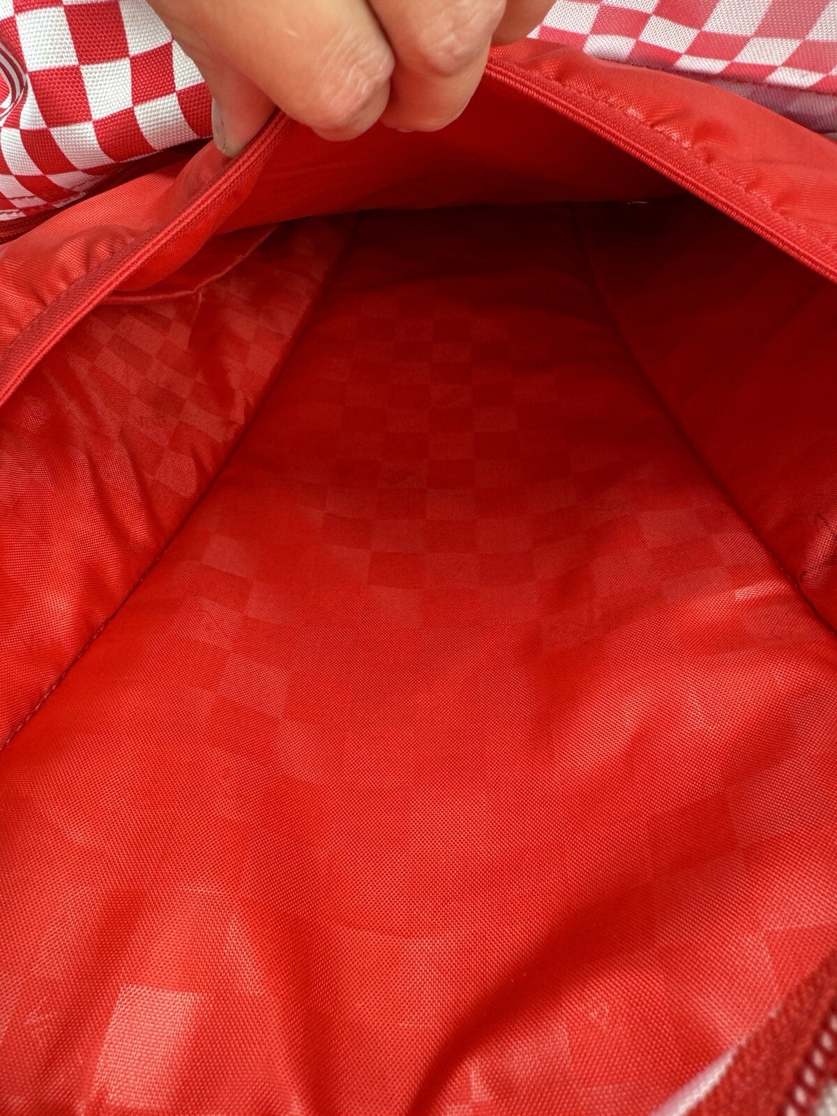 Vans Back Pack Checkered Back Pack Red White - image 5