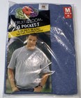 VTG NOS Fruit of the Loom Pocket T-Shirt Large Golden Blend Blue Paper Thin Y2K