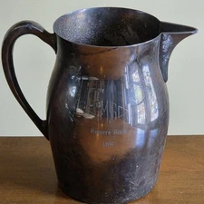 Vtg 1969 AMSC Miniature Schnauzer Silverplate Pitcher Trophy "Winners Bitch" 7"