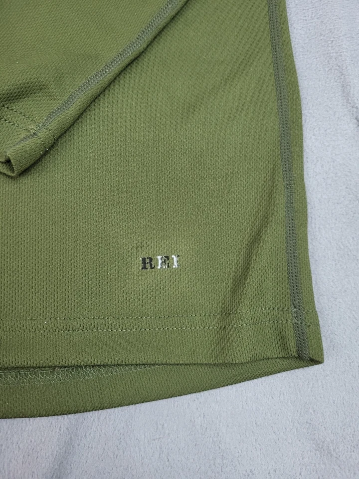 Camisa Capa Base REI Cooperativa Media Cremallera Para Hombres Grande Verde Ligera Elastizada Exterior Foto 2 de 4