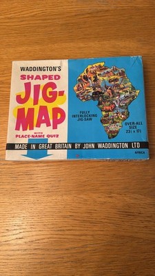 Vintage Waddington's Jig-Map Afrika Formpuzzle Komplett Nr. 561