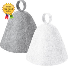 2 Pack Sauna Hat, Wool Felt Sauna Cap Russian Banya Cap Unisex Sauna Hat for Ste