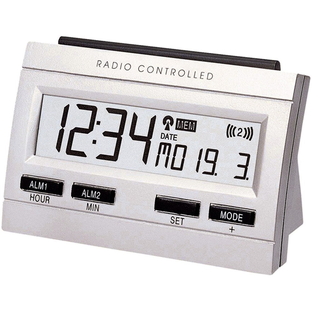 Techno Line 02991 Funk Wecker Silber Alarmzeiten 2
