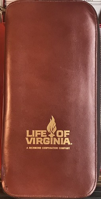 #ad Vintage Life Of Virginia Insurance Policies Papers Leather Case Folder MINT $29.00