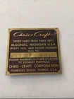 Vintage Chris Craft Motor Boats Metal Sign Boat Plate C3#2