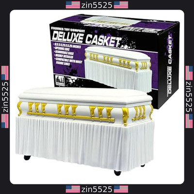 Deluxe White Wrestling Action Figure Casket with Removable Base