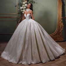 Princess Wedding Dresses Ball Gowns Sleeveless A-line Off Shoulder Bridal Dress