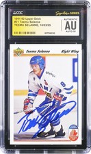 Teemu Selanne Finland Signed 1991-92 Upper Deck #21 CGC Fanatics 10 Rookie Card