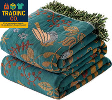 Boho Throw Blanket for Bed 100 Cotton Ultra Soft Rustic Quilt Fall Blanket Bird