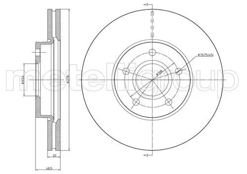 2x Disque de frein ventilé 23-0685C METELLI pour FORD VOLVO - Photo 3/9