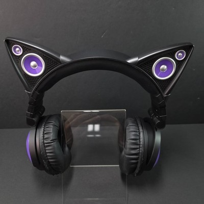 Brookstone Axent Wear Cat Ear Headphones Purple LED G3D Tested READ