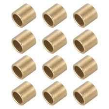 6mm Bore x 8mm OD x 8mm Length Sleeve Bearings Gold Tone 12 Pack