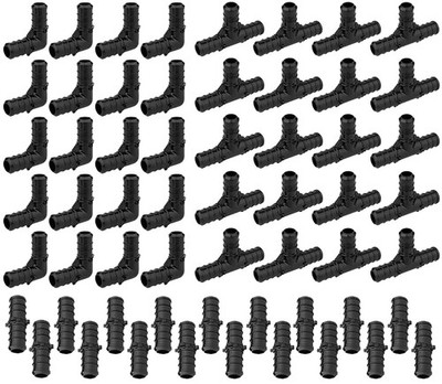 1/2 Inch Poly PPSU Crimp Pex Fittings Combo Tees Couplings Elbows 60 Pack