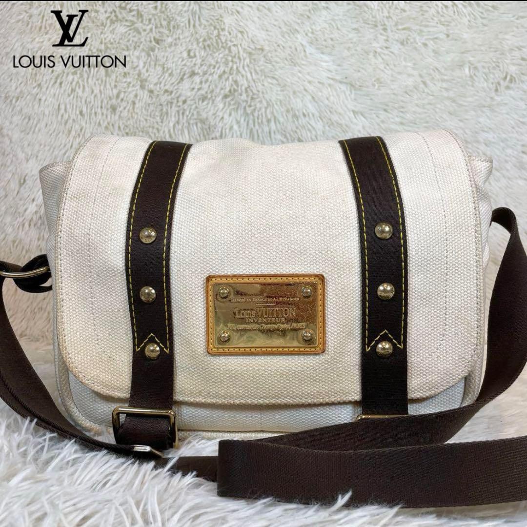 Louis Vuitton Antigua Besace Shoulder Bag in Beige Canvas M40024 Crossbody