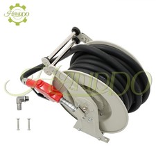 1" 50FT Diesel Hose Reel Fuel Hose Reel with Fueling Nozzle Retractable 300PSI