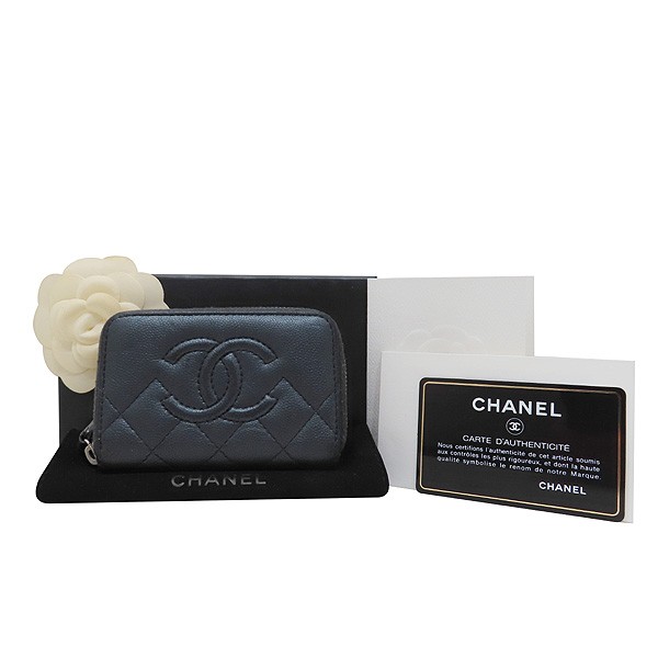 Chanel CC Logo Coin Purse Black Quilted Leather