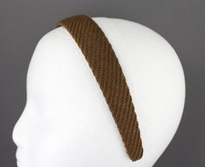 dark Brown woven textured 1 1/8" wide headband hair band accessory fall autumn