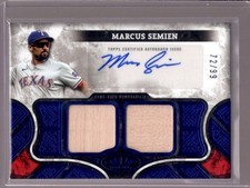 MARCUS SEMIEN 2025 Topps Tier One Blue Dual Game Used Bat Autograph Auto #72/99