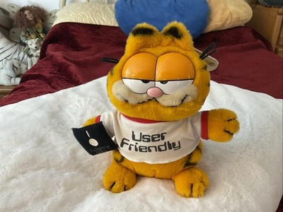 Vintage 1981 Dakin Garfield Plush Floppy Disk User Friendly Rare w/ Shirt & Tags