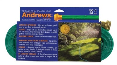 Andrews  1 in. Dia. x 100 ft. L Green  Vinyl  Gentle Soaker