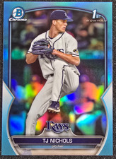 2023 Bowman Draft Chrome 1st Sky Blue Refractor TJ Nichols #BDC-153 Rays