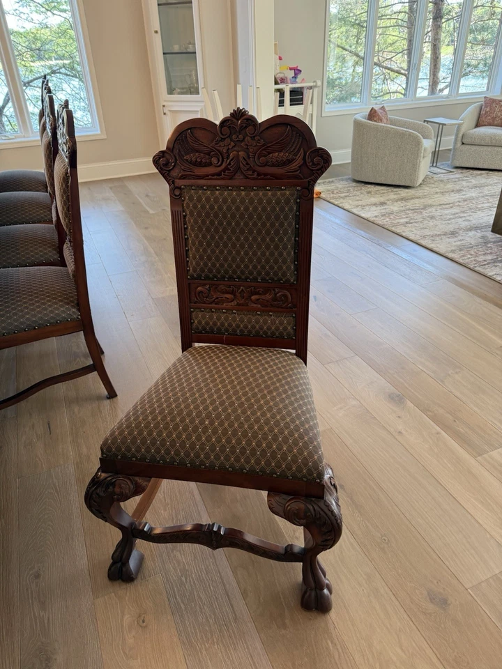 14 Chippendale Style Carved Mahogany Back Dining Chairs 20th  - Image 2 of 4