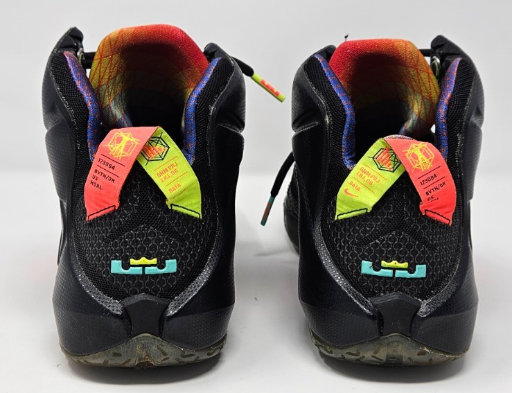 Nike LeBron 12 684593-068 Data Vintage Black Basketball 