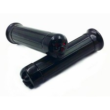 1 par de empuñaduras calavera 1" negras para Harley Honda Yamaha Kawasaki Suzuki Victory